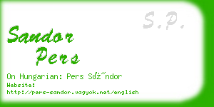 sandor pers business card